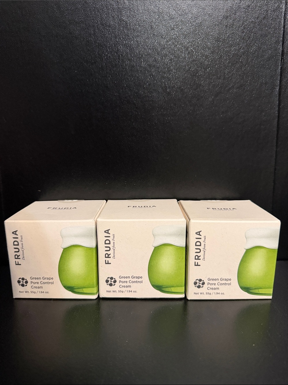 NWT Frudia Green Grape Pore Control Cream 3-Pack | K-Beauty Moisturizer Set